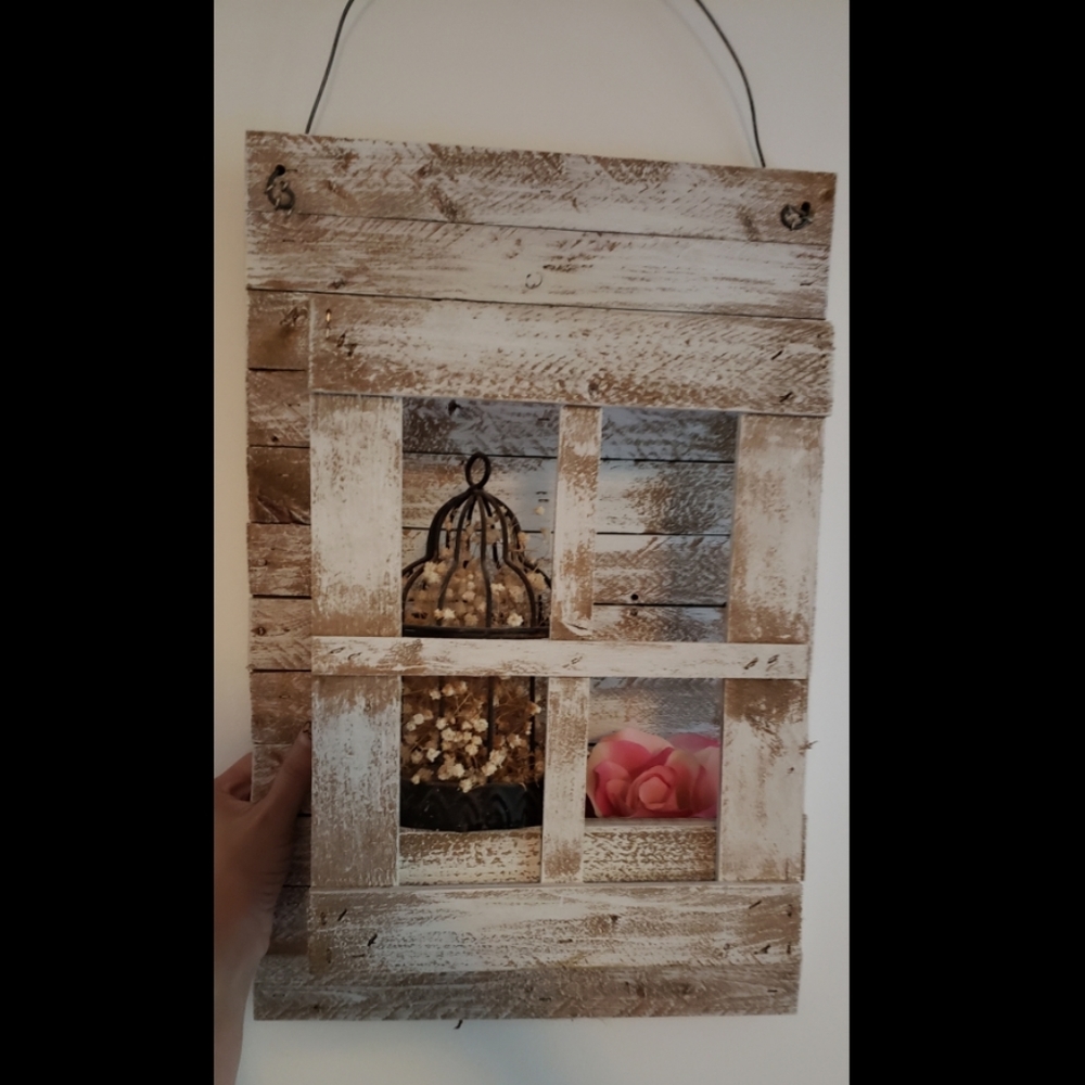 Decorative wood window display shelf